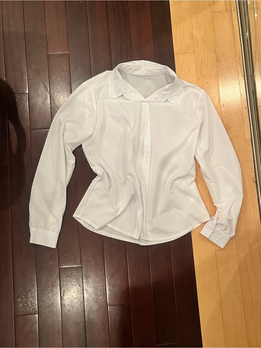 White Long-Sleeve Button-Up Shirt